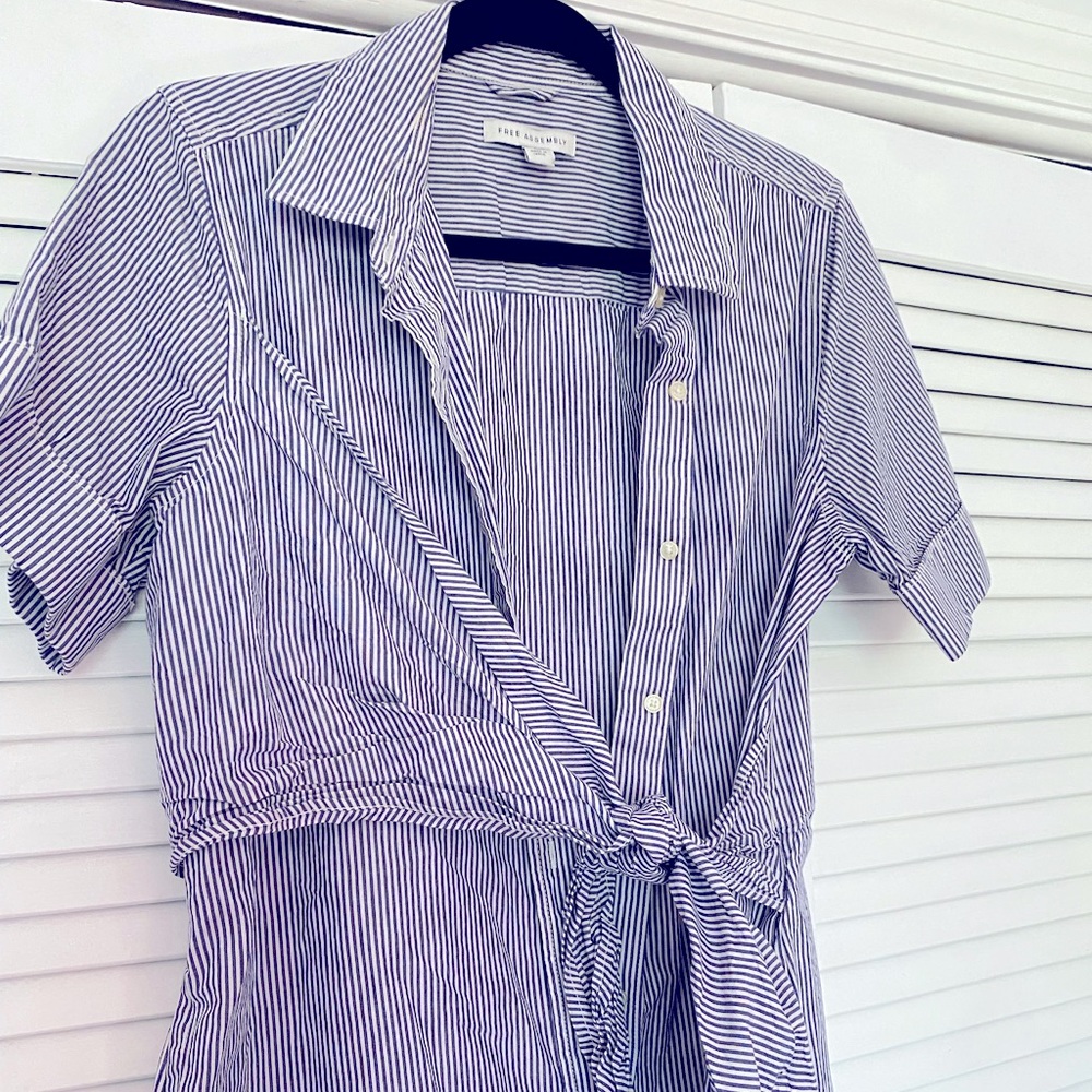 Blue and White Stripe Dress